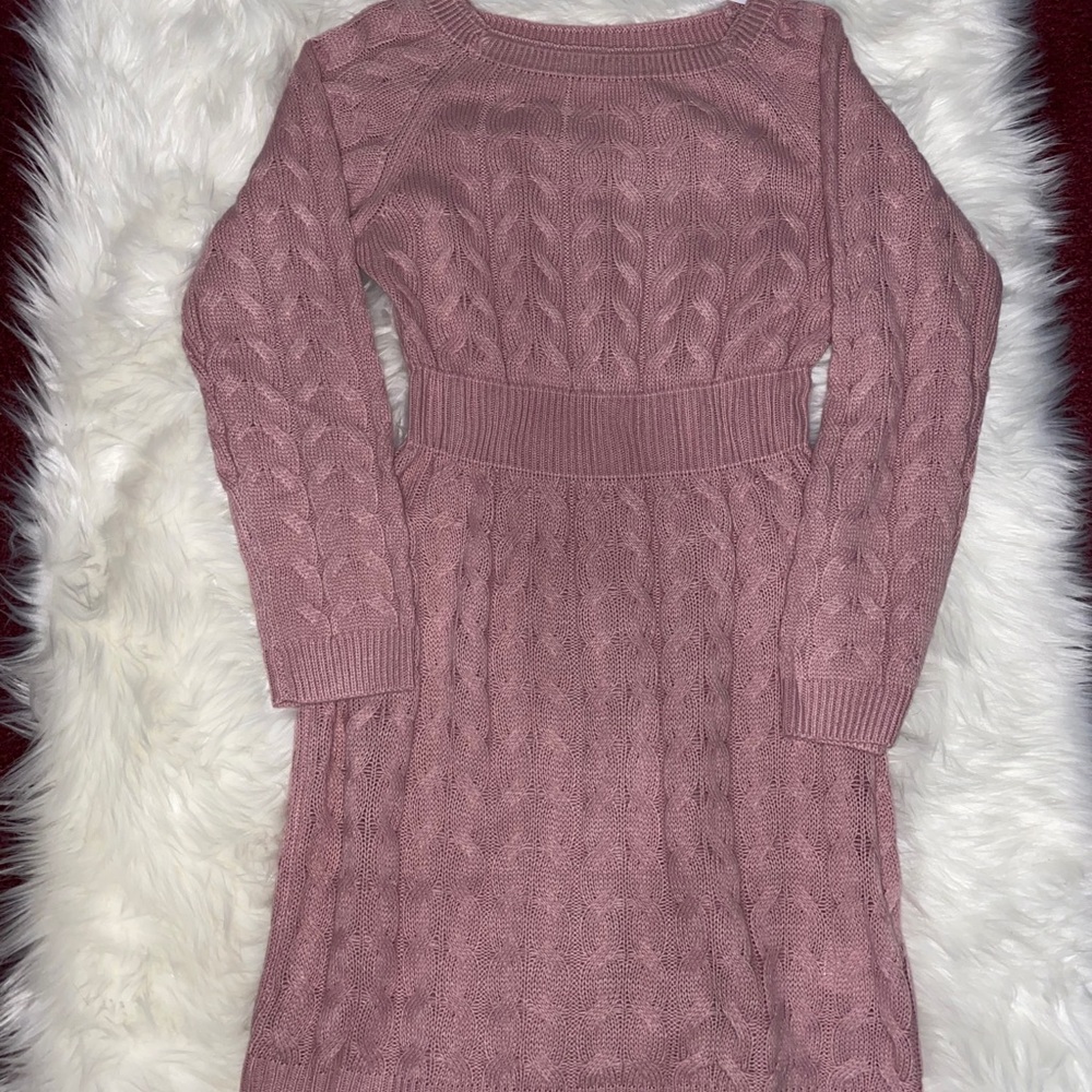 Pink sweater dress